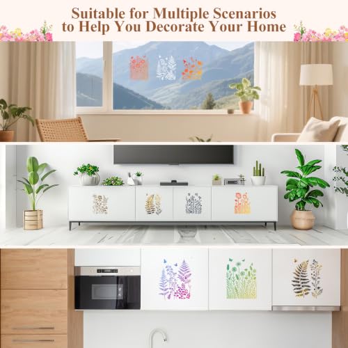 Alipis 15 Pack Flower Stencils for Painting on Wood and Walls