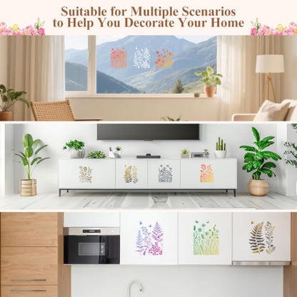 Alipis 15 Pack Flower Stencils for Painting on Wood and Walls
