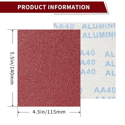 55 Pcs 1/4 Sheet Sandpaper,4-1/2 x 5-1/2 Inch 40 60 80 120 180 240 Grit - style: 55pcs P40 60 80 120 180 240