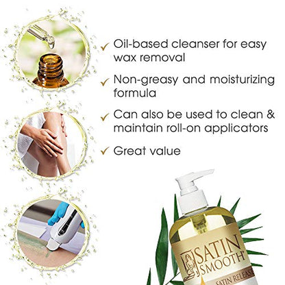 Satin Smooth Release Wax Residue Remover Oil, Post Wax Treatment, 16 oz - size: 16 Fl Oz (Pack of 1)