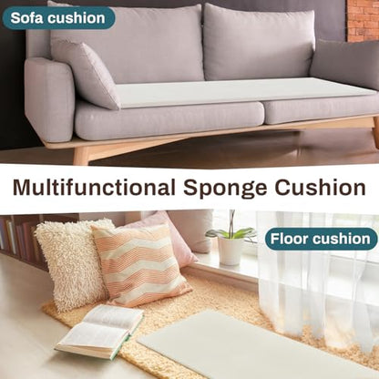 Frienda 1 Pack 144" x 16" x 0.4" Upholstery High Density Craft Foam, White - color: White, size: 144" x 16" x 0.4"