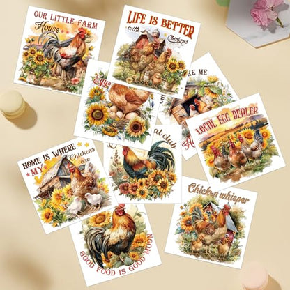 Chicken Rub on Transfers for Crafts, Furniture Transfer Stickers - style: Farm Chicken