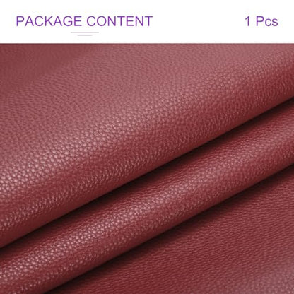 DMiotech 1 Pack 14 Inch x 53 Inch Faux Leather Sheet Furniture Cover Soft Grain Maroon Red PU Leather Roll for Handmade DIY Craft Projects - color: Maroon Red