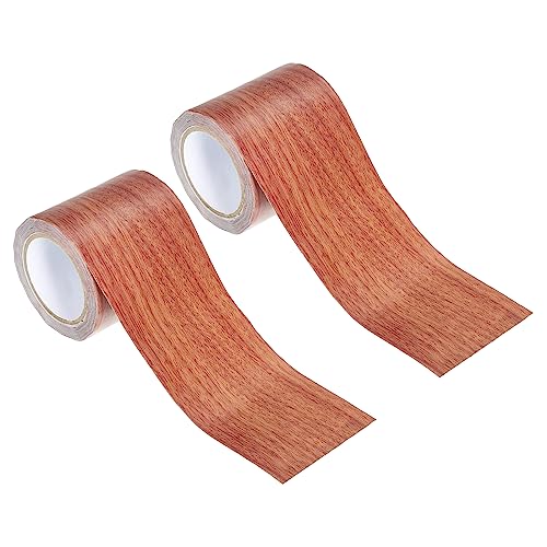 PATIKIL Wood Grain Repair Tape 2.2" X30', Self Adhesive Realistic Textured Repair Tape Patch for Floor Door Table Cabinets Desk, Red Oak - color: Red Oak, size: 2.2" x 30'
