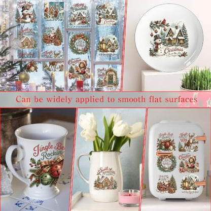 Christmas Rub on Transfers for Crafts, Art Transfer Furniture Decals - style: Vintage Christmas 02