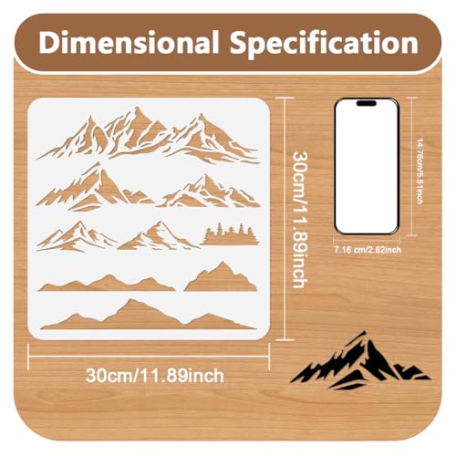 Mountain Stencil, Reusable Painting Template, DIY Home Decor - style: Mountain
