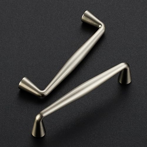 Ravinte Brushed Nickel Cabinet Handles Solid Handles,3-1/2 Inch,10 Pack - color: Brushed Nickel, size: 3-1/2 Inches Hole Center