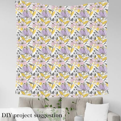 Feelyou Flower Botanical Fabric By The Yard Soft - color: Multi 19, size: 1 Yard