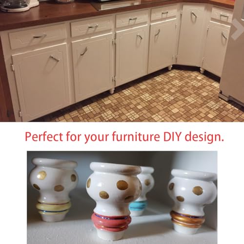 3" Tall Solid Wood Furniture Legs Unfinished Bun Feet for Cabinet Sofa Ottoman TV Stand Loveseat Dresser Set of 4 - size: 3"