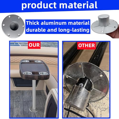 013-1112 RV Table Base, Aluminum Flush Mount Pedestal for RV,Boat,Pontoon - color: Silvery