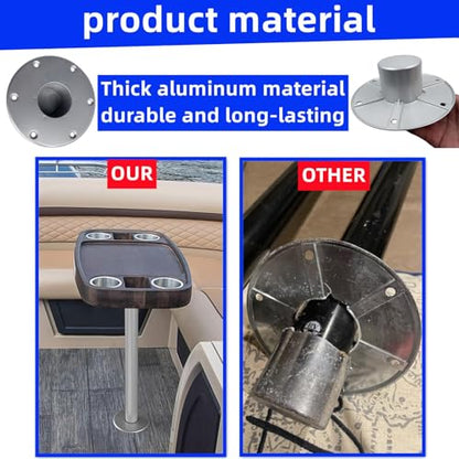 013-1112 RV Table Base, Aluminum Flush Mount Pedestal for RV,Boat,Pontoon - color: Silvery