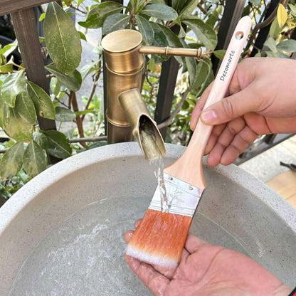 Narrow Paint Brush Long Wood Handle Angled Sash Stain Brush Set
