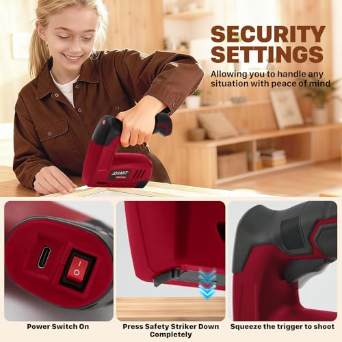 Electric Staple Gun with 3000 Staples 650 Nails, Upholstery Staple Gun for Wood Crafts Carpentry Decoration DIY, 4V 2 in 1 Cordless Brad Nailer Fits 18GA 1/4"-1/2" Nails and 22GA 3/16"-3/8" Staples