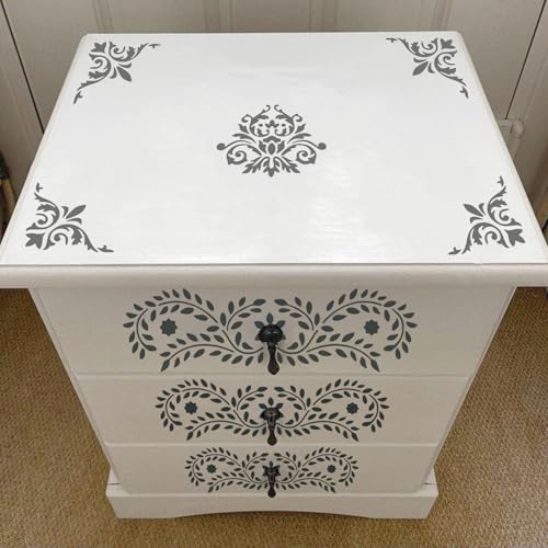 Corner Border Stencils for Crafts Mexican Flower Furniture Stencils - style: border