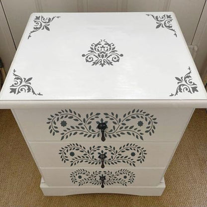 Corner Border Stencils for Crafts Mexican Flower Furniture Stencils - style: border