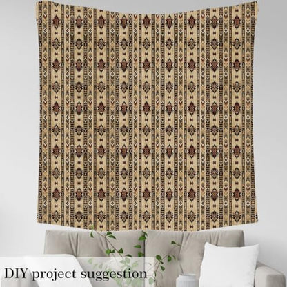 Feelyou 10 Yards Geometric Southwestern Tribal Native American Indian Design Soft Flannel Polyester Upholstery Fabric By The Yard - color: Multi410, size: 10 Yards