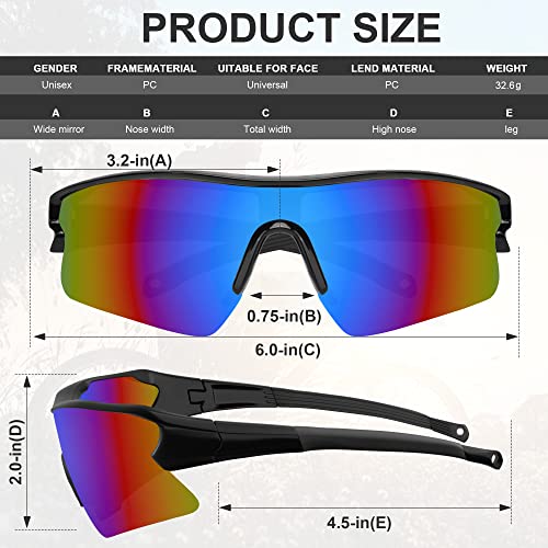 Safety Glasses for Men, Anti Scratch & UV Protection Work Glasses - color: 6pack-multicolor