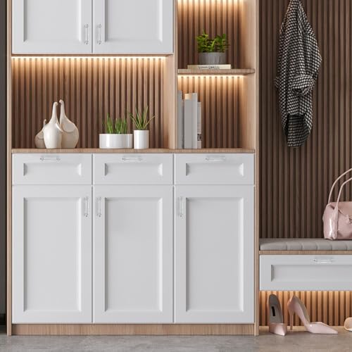 Ravinte Polished Chrome Cabinet Handles Solid Pulls 3-3/4 Inch 10 Pack - color: Polished Chrome, size: 3-3/4 inches Hole Center