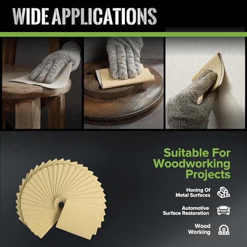 1/4 Sheet Sandpaper 4.5 x 5.5 Inch Palm Sander Paper 30PCS 120 Grit Sanding Sheets for Palm Sanders Sand Paper for Woodworking,Automotive,Metal - style: 120grit