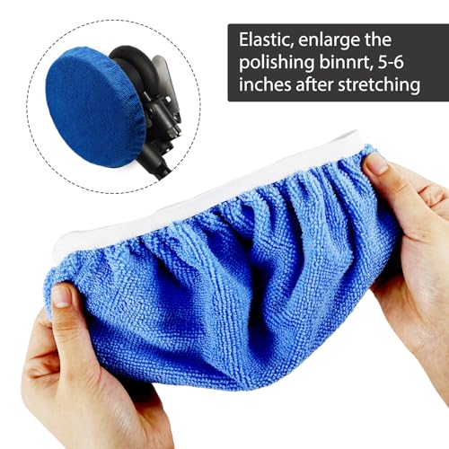 20 Pcs Polishing Bonnet Pads Buffer Bonnet Waxers Bonnet,Blue