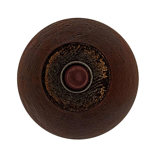 OUTWATER 5-1/2 in. H x 3-1/4 in. Dia Stained Cherry Solid Hardwood Bun Foot Leg for Furniture 4 Pack with 4 Free Insert Nuts and Drill Bit - color: Cherry