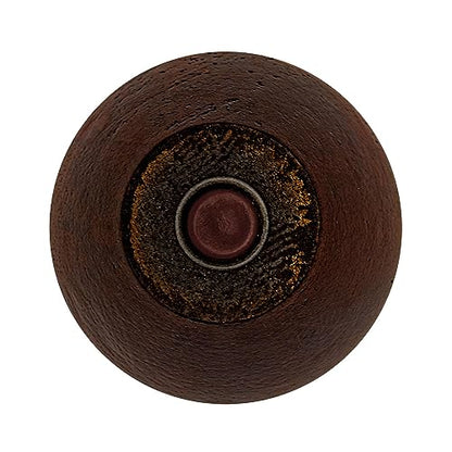 OUTWATER 5-1/2 in. H x 3-1/4 in. Dia Stained Cherry Solid Hardwood Bun Foot Leg for Furniture 4 Pack with 4 Free Insert Nuts and Drill Bit - color: Cherry