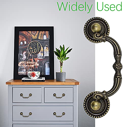 2 Pack 3" Hole Centers Antique Drawer Pulls Vintage Bronze Cabinet Handles Dressing Wardrobe Table Drawer Handles - size: 3"Hole Center