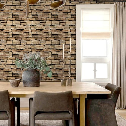 3D Faux Stone Wall Panels Peel and Stick, Designed for Quick DIY - color: Stone-SM-D