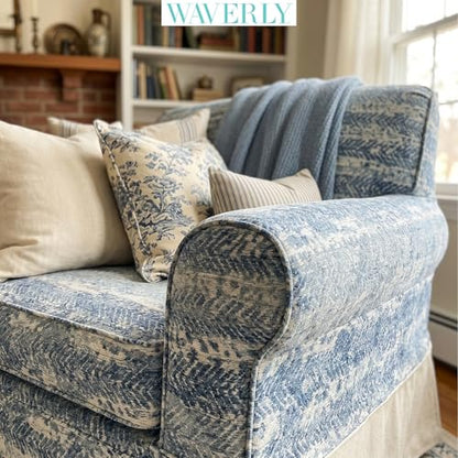 Waverly 56" Wide, Polyester/Rayon, Home Décor, DIY, Project, Craft, Quilt, Sewing Upholstery Fabric, Cut by Yard, Ocean Shift