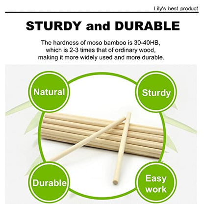 HOPELF 10PCS Dowel Rods - 3/8 x 48 Inch Bamboo Sticks - for Crafts, Hardwood & Wooden Rods Assortment - size: 3/8" x 48"