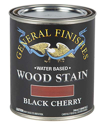 General Finishes Water Based Wood Stain, 1 Quart, Black Cherry - color: Black Cherry, size: 1 Quart