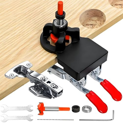 35 mm Concealed Hinge Jig with Quick Clamp, Adjustable Edge Distance