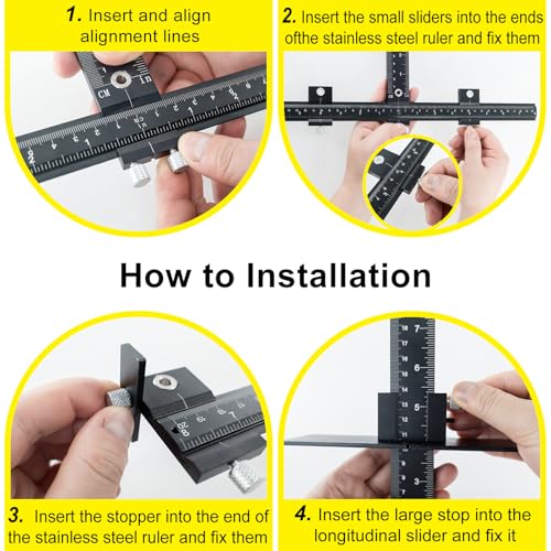 Aluminum Alloy Cabinet Hardware Jig,Cabinet Handle Jig for Woodworkers DIY - color: Black