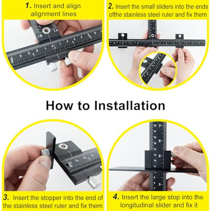 Aluminum Alloy Cabinet Hardware Jig,Cabinet Handle Jig for Woodworkers DIY - color: Black