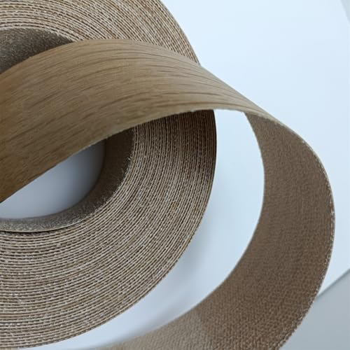 Real White Oak 2 Inch ×50ft Wood Veneer Edge Banding Roll,Preglued Iron On Edging Band with Hot Melt Adhesive-Edgebanding Flexible Wood Tape for Laminate Furniture Cabinet Repair