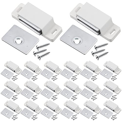 Moxweyeni 24 Pack Cabinet Magnets Magnetic Door Catch 15lb, White - color: White