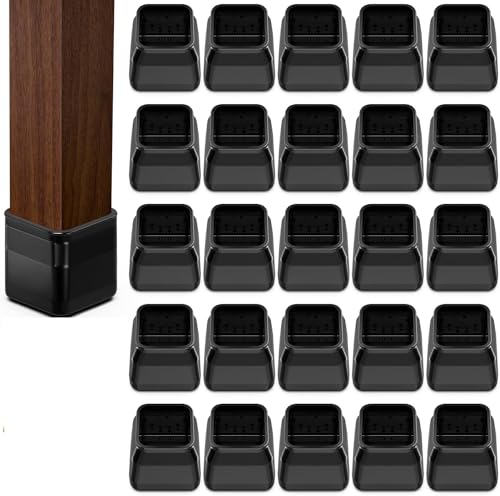 BAIPOK 36Pcs Square Chair Leg Floor Protectors for Hardwood Floors - color: Black-36pcs, size: Square XS(0.67''-0.87'')