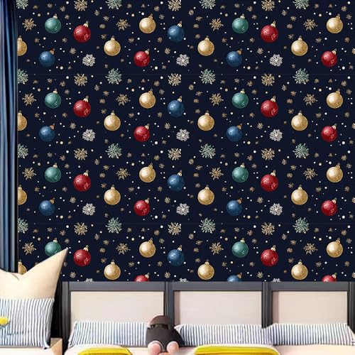 Wall Decal 78.7 x 15.7 in Christmas Ornament Peel and Stick - color: colorful0896