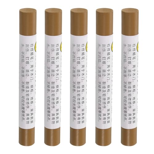 uxcell Furniture Repair Crayons, 5Pcs - Wood Wax Filler Stick, Furniture Markers Touch Up - for Scratches Holes Tables Desks Wooden Floors Cover Ups, Light Gray Oak - color: Light Gray Oak