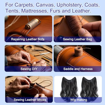 Extra Strong Repair Upholstery Sewing Thread Kit Including 5 Rolls Nylon Thread
