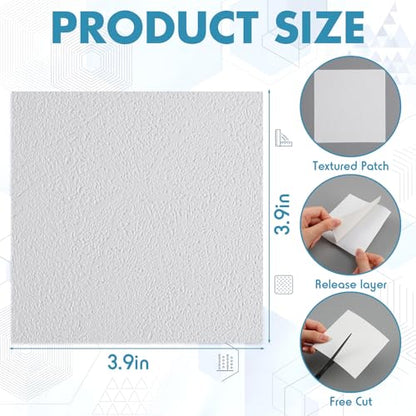 Pangda 20 Pack Self Adhesive Drywall Patch 3.9 x 3.9 Inch Pre Textured