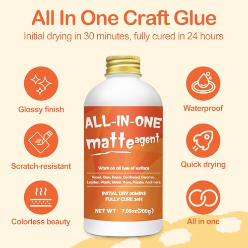 1DFAUL Crafts Sealer Matte Finish, 200ml All Purpose Craft Glue - style: A2 Matte