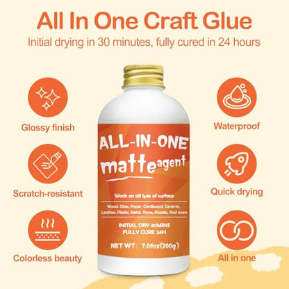 1DFAUL Crafts Sealer Matte Finish, 200ml All Purpose Craft Glue - style: A2 Matte