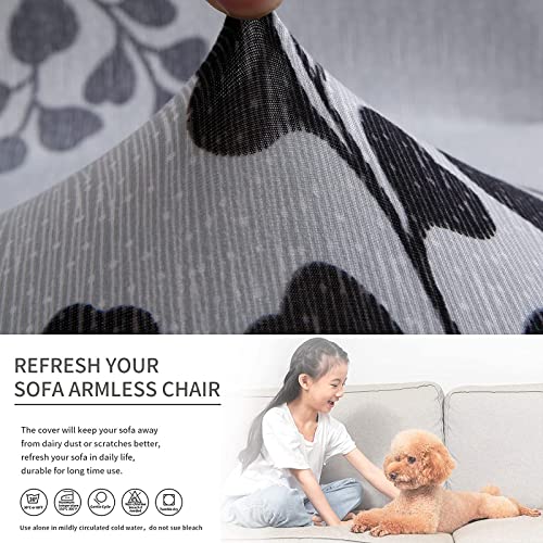 Eco-Ancheng Armless Chair Slipcover Removable Armless Accent Chairs Covers Washable Armless Slipper Chair Slipcover Printed Armless Chair Furniture Protector Covers for Living Dining Room Hotel - color: A2