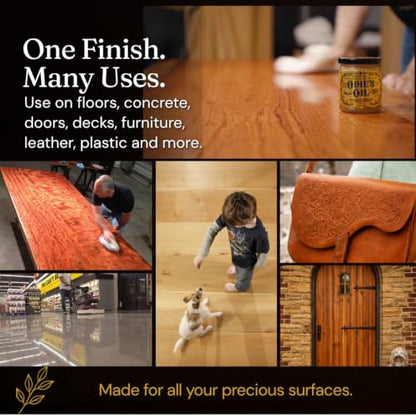 Odie's Universal Oil Twin pack (9 oz) - 2 jars - All Natural Universal Finish for Wood, Metal, Leather, Plastic, Vinyl, Masonry and More