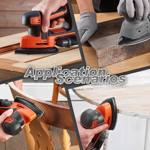 50PCS Mouse Detail Sander Sandpaper, 120 Grits Triangle Sanding Pads, 5 Holes Sanding Sheets Sandpaper Assortment, Sander Pads Sander Paper Mouse Sand Paper for Sanding Polishing - size: 120 Grit