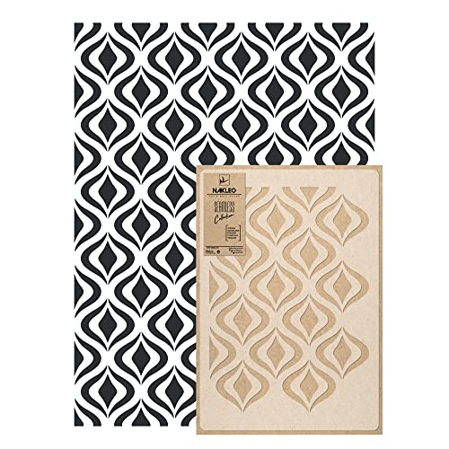 NAKLEO Wall Painting Stencil Large Size, 23,2”x37,4” Retro Garlands Vintage Reusable Plastic Template, Geometric Pattern Wallpaper, DIY Home Decor Craft Wood Floor Furniture - color: Retro Garlands