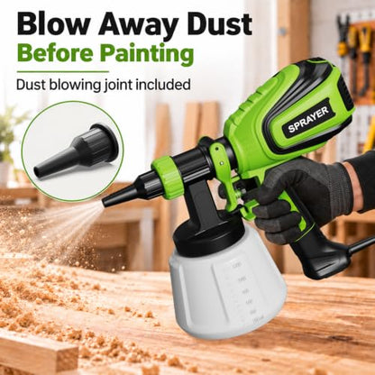 VONFORN Paint Sprayer for House Painting,700W HVLP Spray Gun Easy to Clean - color: Grass Green