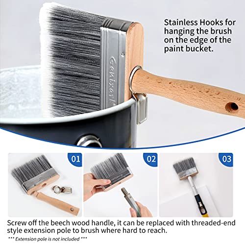 Genixart Deck Stain Brush for Wood, Lime Wash Paint Brush, 5-inch
