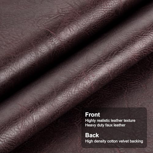 Faux Leather Fabric, Soft Synthetic PU Fabric Material, Thick Durable Synthetic Repholstery Leather Vinyl, Soft Touch Distressed DIY Crafts, Upholstery - Individual 1 Yards Cut 36" x 54"- Dark Purple - color: Dark Purple
